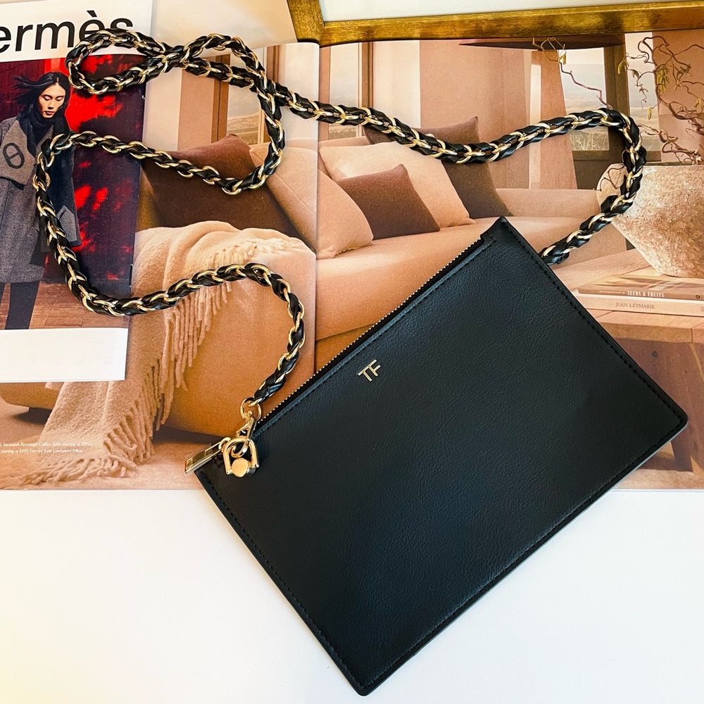Tom Ford Dark Brown Chained Crossbody Bag